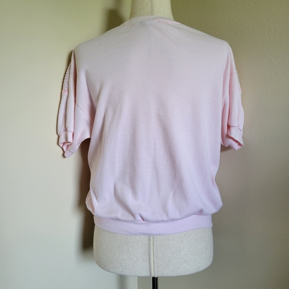 Separate Scene | 80s Vintage Pink Ribbon Puff Sleeve Top - Picture 4 of 4
